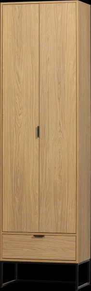 Silas, høyskap, natur, H210x36x60 cm, eiketre