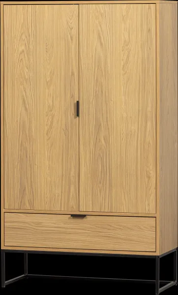 Silas, høyskap, natur, H149x36x85 cm, eik