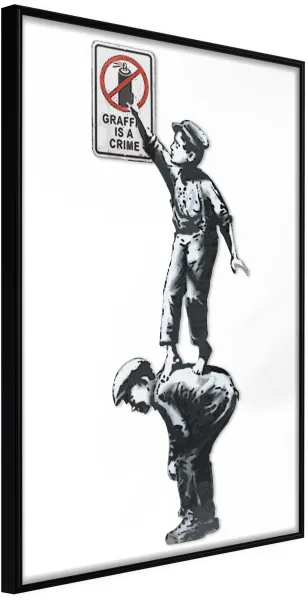 ARTGEIST Plakat med ramme - Banksy: Graffiti Is a Crime Svart 30x45